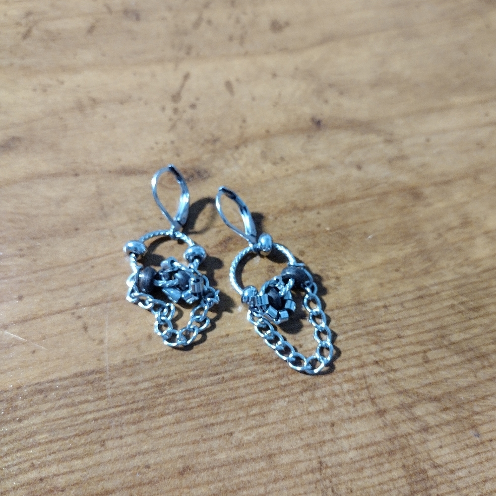 Bellaforma Dangle earrings/2 tone copper and silver.